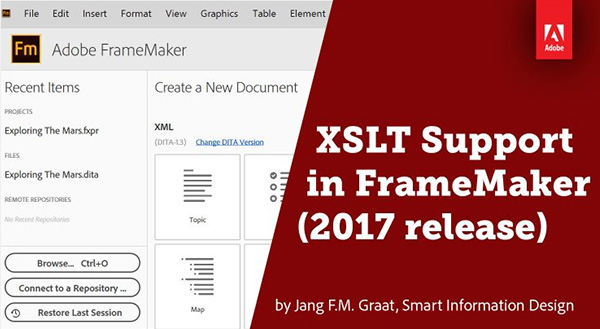XSLT Support in FrameMaker 2017
