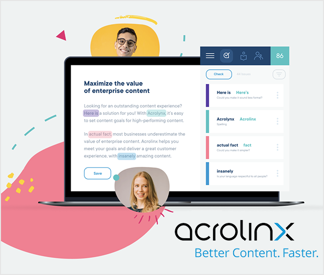 This month, we’d like to introduce you to one of our long-term partners: Acrolinx  - Image